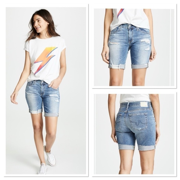 Adriano Goldschmied Denim Distressed Shorts - Picture 1 of 9